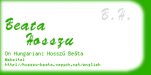beata hosszu business card